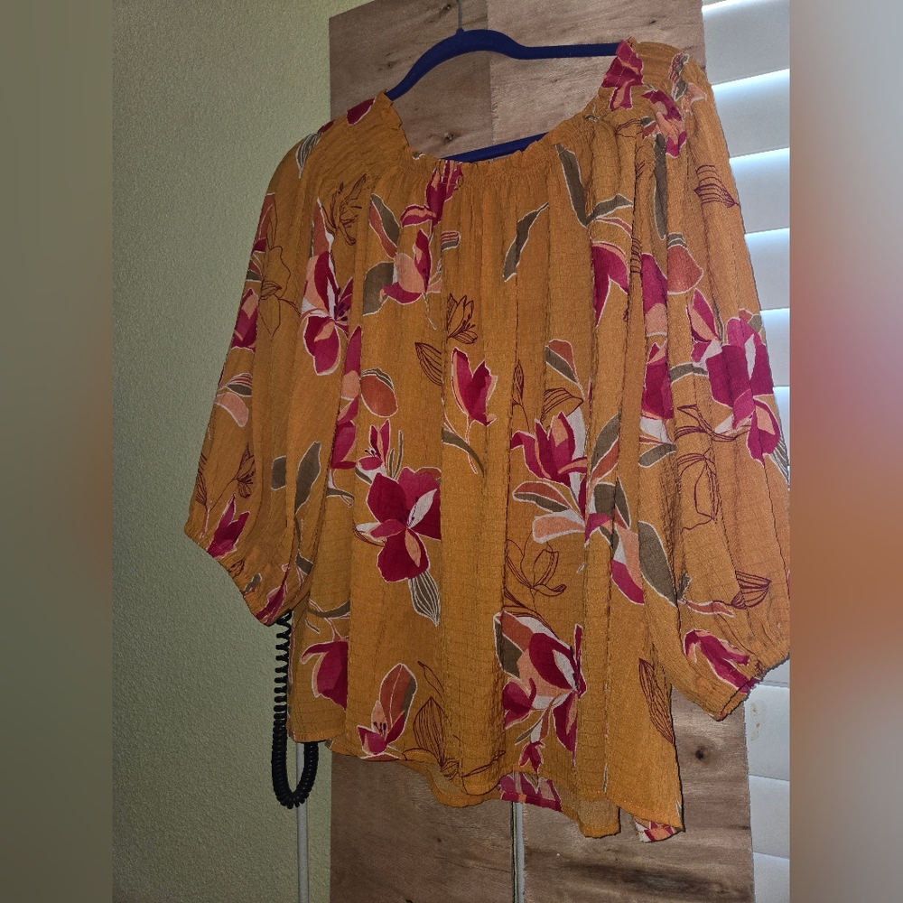 AVA & VIV  Floral blouse Plus size 3x